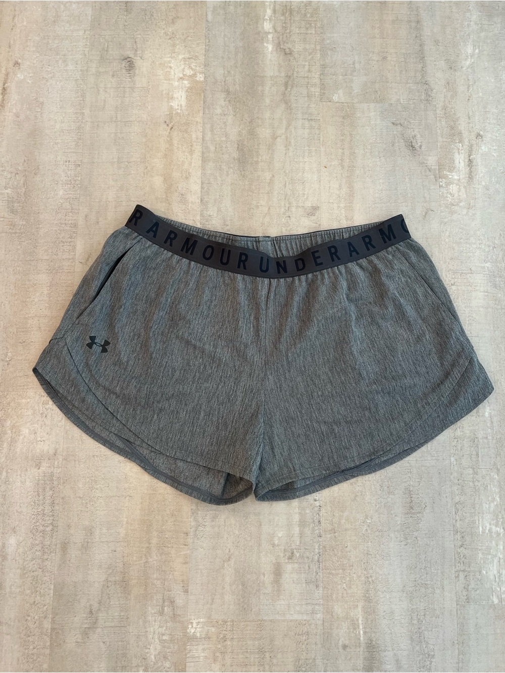 Under Armour Gray Heather Athletic Shorts with Branded Waistband